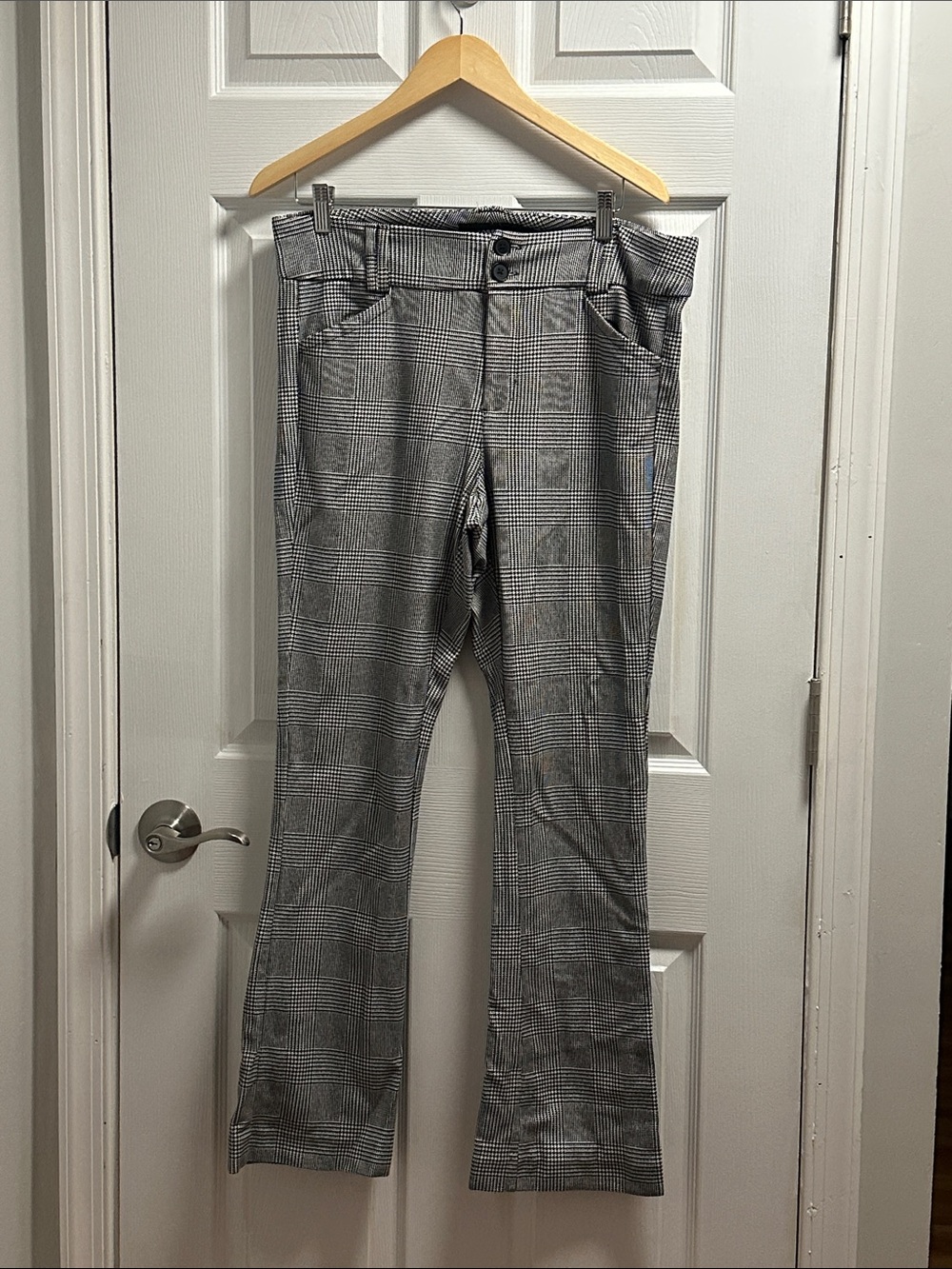 torrid Black and White Plaid Boot Cut Pants